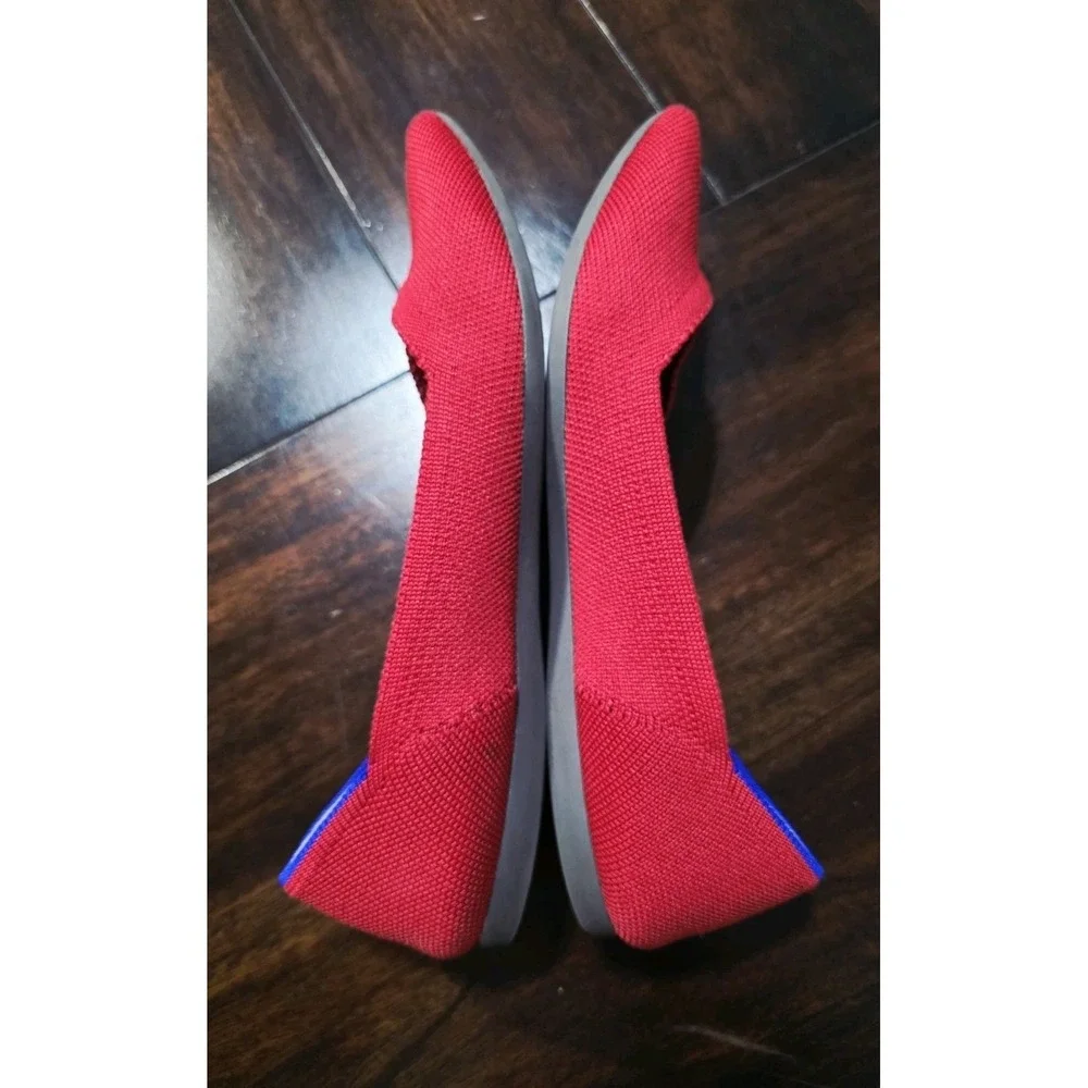 Rothy's The Point Flat Women's Size 6 Red Knit Fabric Ballet Flats Slip On